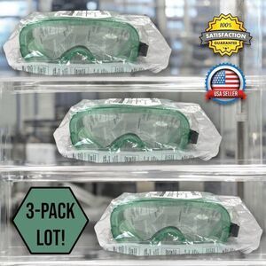 3-PACK Honeywell UVEX A610S Safety Goggles, Indirect Vent, Anti Fog Lens SEALED